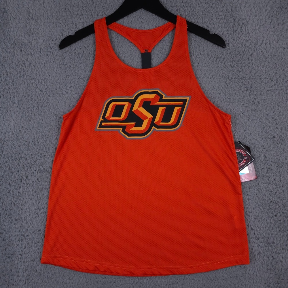 Oklahoma State Cowboys Tank Top Womens L Orange‎ Performance OSU Colosseum NEW